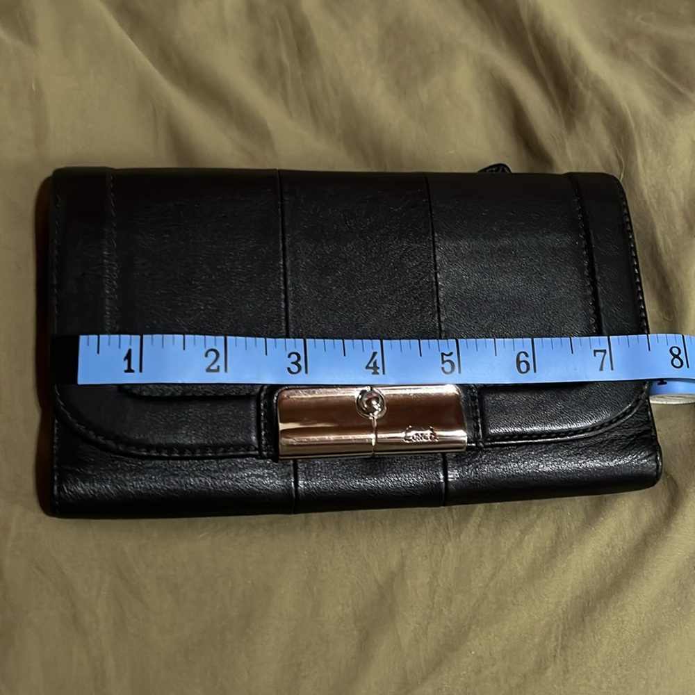 Coach Black Leather Wallet with Silver Accent - Picture 6 of 10